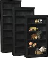 72 Inch Modern Black Bookcase