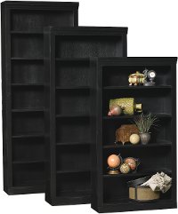 60 Inch Modern Black Bookcase