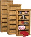 84 Inch Rustic Oak Bookcase