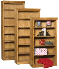 Oak Brown 60 Inch Bookcase with Adjustable Shelves