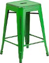 Backless Green 24 Inch Counter Height Stool