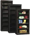 Cappuccino Brown 84 Inch Bookcase with Adjustable Shelves