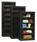Cappuccino Brown 60 Inch Bookcase with Adjustable Shelves