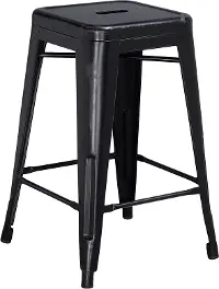 Backless Black 24 Inch Counter Height Stool