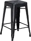 Distressed Black Metal Counter Height Stool