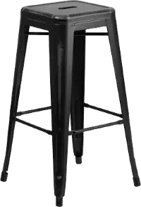 Backless Black 30 Inch Barstool