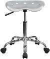 Vibrant Silver Adjustable Tractor Seat Stool