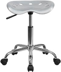 Vibrant Silver Adjustable Tractor Seat Stool
