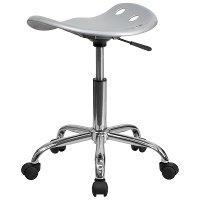 Vibrant Silver Adjustable Tractor Seat Stool-2