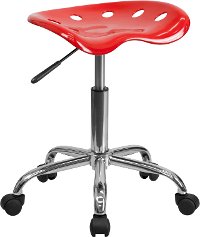 Vibrant Red Adjustable Tractor Seat Stool