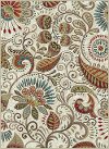 CAPRI/CPR1011..7 8 x 10 Large Ivory, Aqua & Red Area Rug - Capri