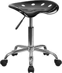 Vibrant Black Adjustable Tractor Seat Stool