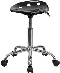 Vibrant Black Adjustable Tractor Seat Stool-2