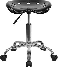 Vibrant Black Adjustable Tractor Seat Stool-4