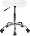 Vibrant White Adjustable Tractor Seat Stool