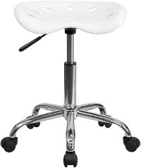 Vibrant White Adjustable Tractor Seat Stool