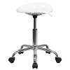 Vibrant White Adjustable Tractor Seat Stool-3