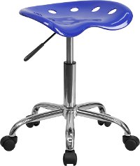 Vibrant Nautical Blue Adjustable Tractor Seat Stool