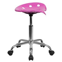 Vibrant Candy Heart Pink Adjustable Tractor Seat Stool-2