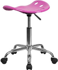 Vibrant Candy Heart Pink Adjustable Tractor Seat Stool-3