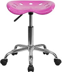 Vibrant Candy Heart Pink Adjustable Tractor Seat Stool-4