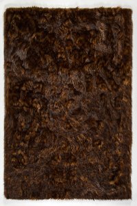 5 x 8 Medium Red & Brown Contemporary Area Rug - Faux Fox