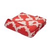 TRI11-TRINITY/THROW Red-Orange and White Knit Throw