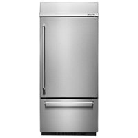 KBBR206ESS KitchenAid 36 Inch Built-In Bottom Freezer Refrigerator - Stainless Steel