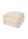 MLF04-IVORY/POUF Clearance Ivory Hand Knit Pouf
