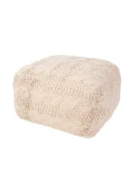 Ivory Hand Knit Pouf