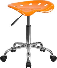 Vibrant Orange Adjustable Tractor Seat Stool