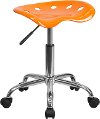 Vibrant Orange/Yellow Adjustable Tractor Seat Stool-1
