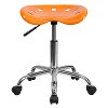 Vibrant Orange/Yellow Adjustable Tractor Seat Stool-3