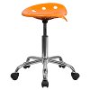 Vibrant Orange/Yellow Adjustable Tractor Seat Stool-4