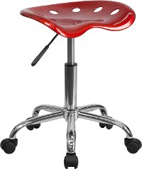 Vibrant Wine Red Adjustable Tractor Seat Stool