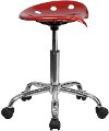 Vibrant Wine Red Adjustable Tractor Seat Stool-2