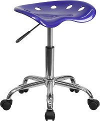 Vibrant Deep Blue Adjustable Tractor Seat Stool