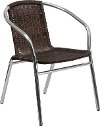 Aluminum and Dark Brown Rattan Stack Chair