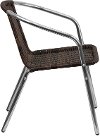 Aluminum and Dark Brown Rattan Stack Chair-2