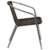 Aluminum and Dark Brown Rattan Stack Chair-2