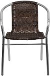 Aluminum and Dark Brown Rattan Stack Chair-4