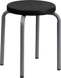 Heavy Duty Black Plastic Seat Stacking Stool