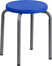Heavy Duty Blue Plastic Seat Stacking Stool
