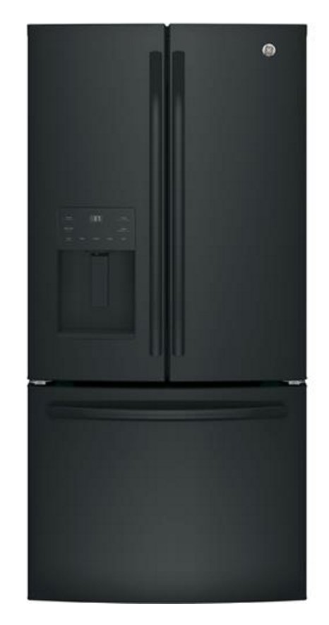 GFE24JGKBB GE 23.7 cu. ft. French Door Refrigerator - 33 Inch Black-1