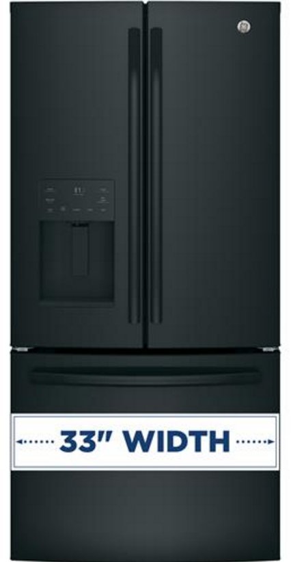 GFE24JGKBB GE 23.7 cu. ft. French Door Refrigerator - 33 Inch Black-2