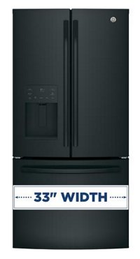 GFE24JGKBB GE 23.7 cu. ft. French Door Refrigerator - 33 Inch Black-2