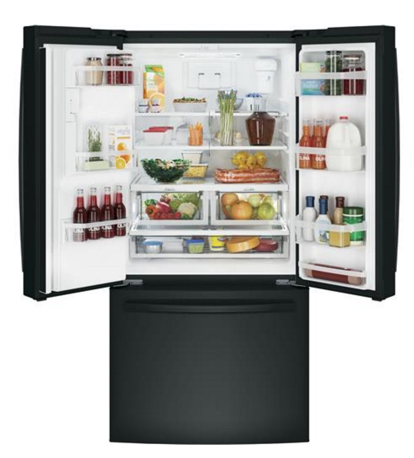 GFE24JGKBB GE 23.7 cu. ft. French Door Refrigerator - 33 Inch Black-3
