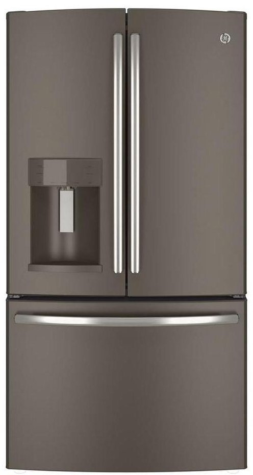 GFE28GMKES GE 27.8 cu ft French-Door Refrigerator - 36 W Slate-1