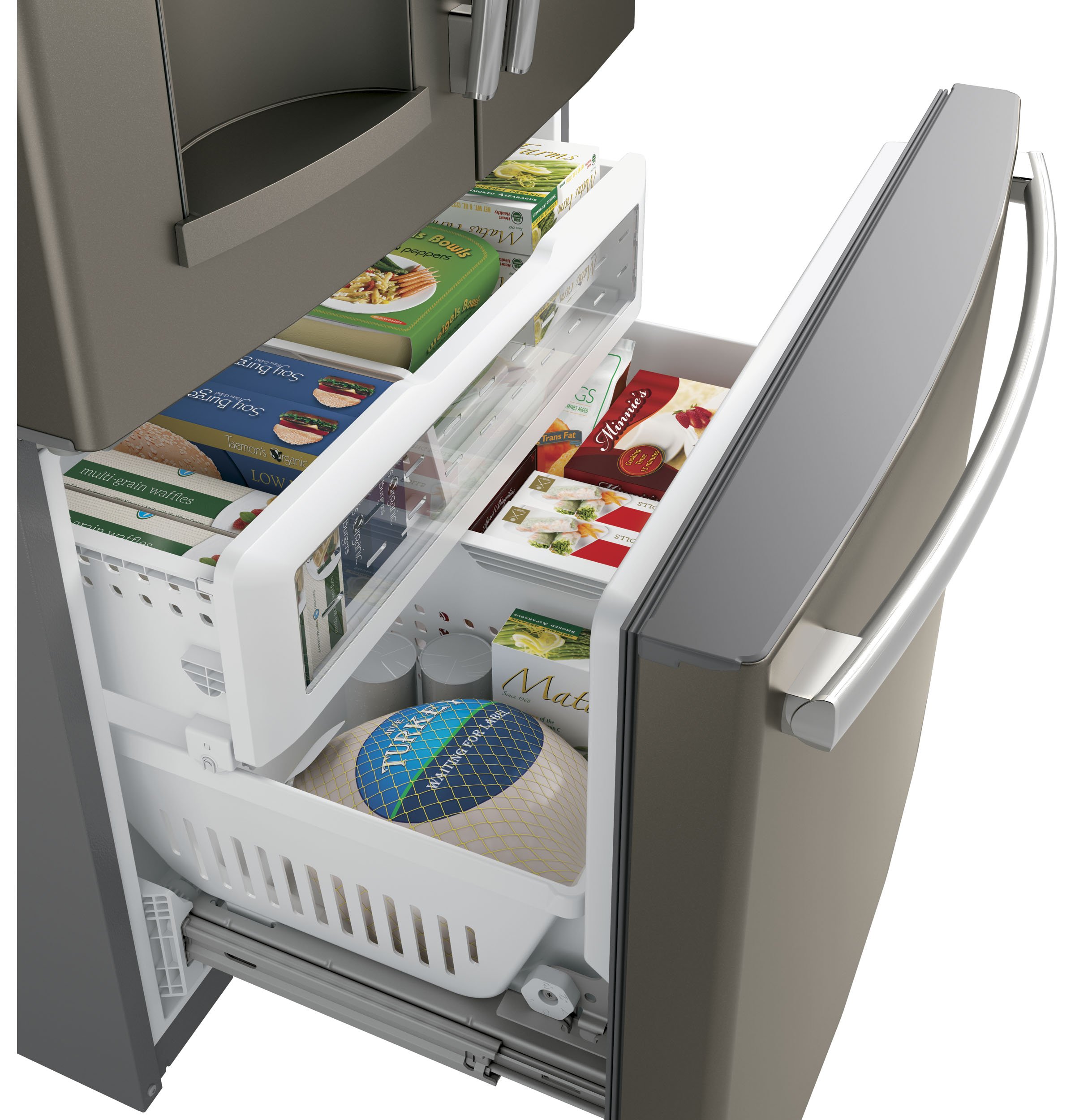 GFE28GMKES GE 27.8 cu ft French-Door Refrigerator - 36 W Slate-5