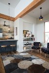 5 x 7 Medium Gray and Beige Area Rug - Shaggy Viscose Design-2